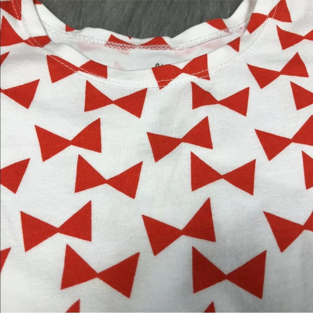 June And January White Red Bow Print Dress Toddler Girls 4T